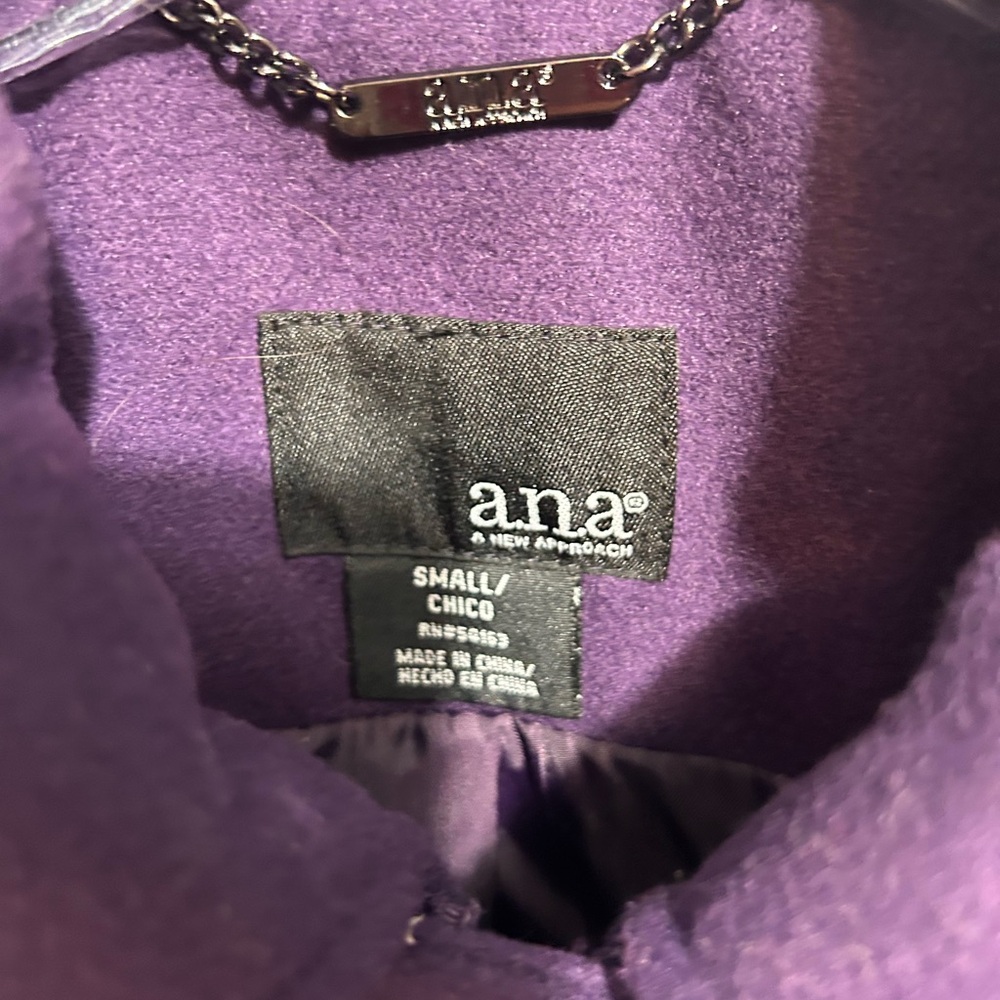 Ana purple Pea Coat size small - Picture 6 of 10